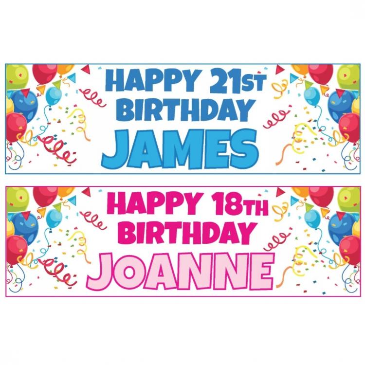 Basic Birthday Banners Signs 1